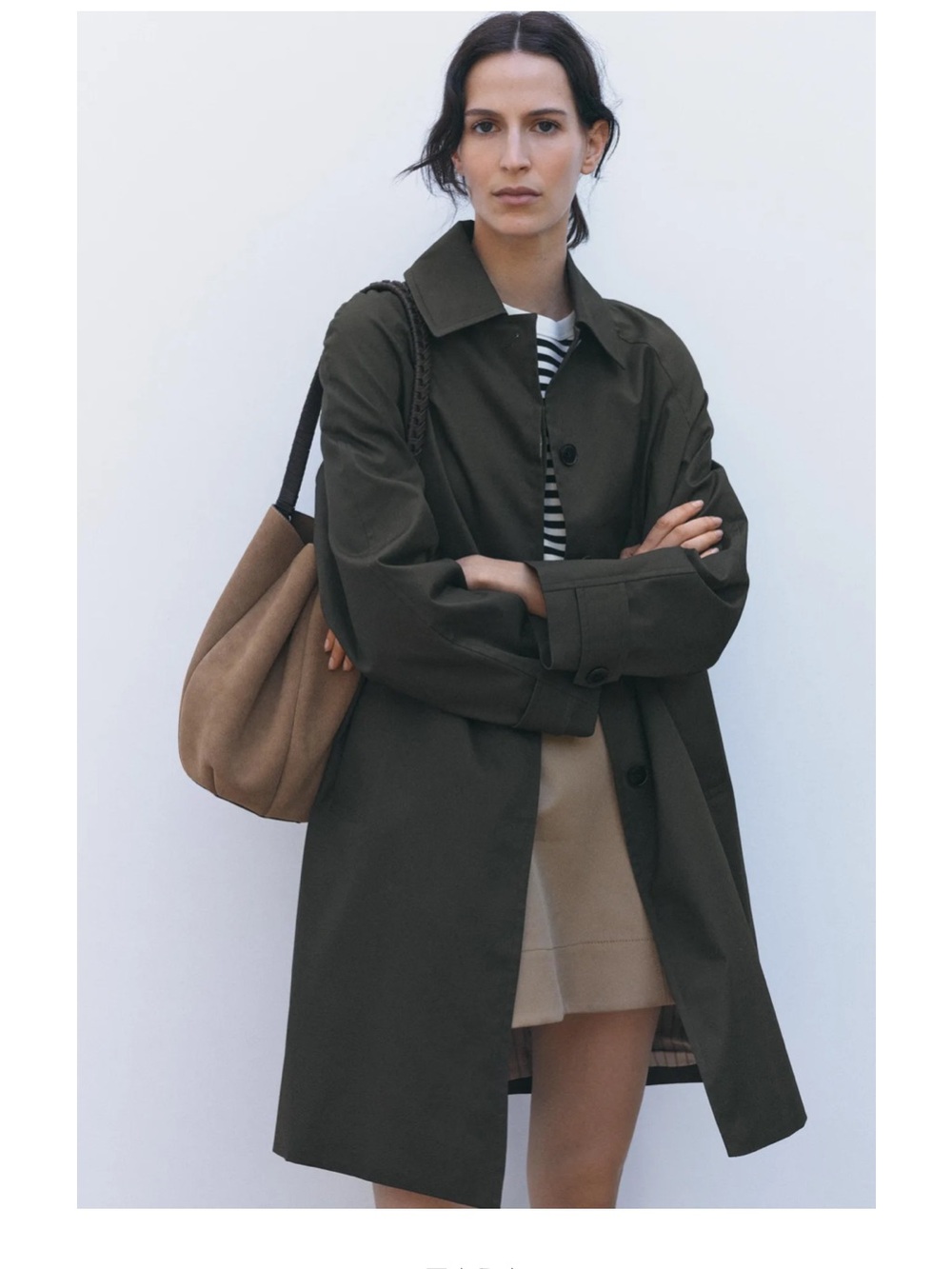 Zara Olive Green Trench Coat